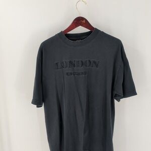 Vintage‎ 90's Sports Club London England Retro Classic T-Shirt Black Size XL